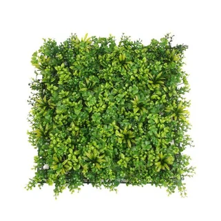 Painéis artificiais protegidos UV frescos da grama verde do Boxwood