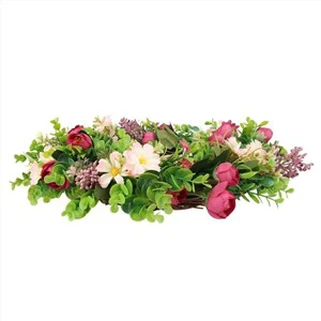 Coroa de flores artificiais da porta da frente da mola